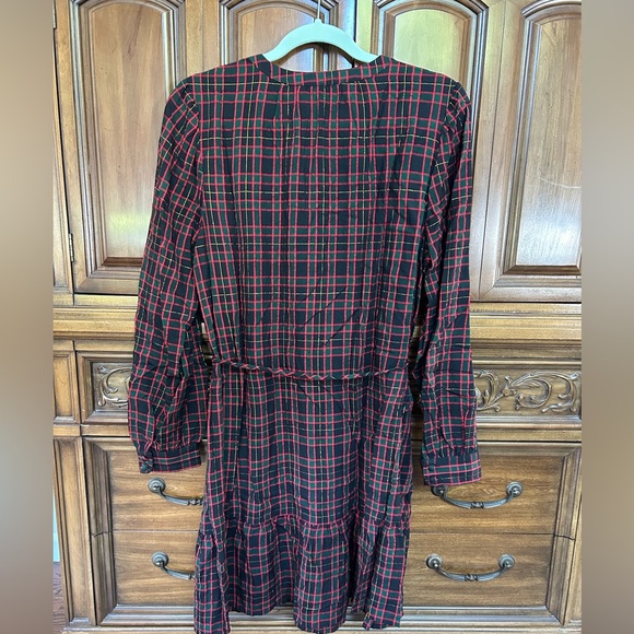 LOFT Plaid Metallic Holiday Dress - Picture 6 of 6